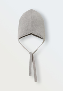 Шапочка вязаная Lite с завязками, бежевый
