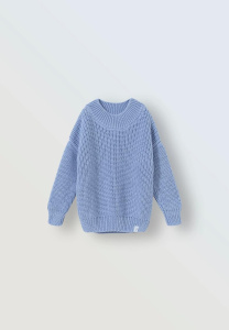 Джемпер вязаный oversize classic, васильковый