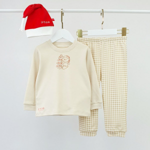 Комплект домашний(пижама), бежевый/клетка