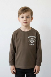 Лонгслив Bonjour, коричневый