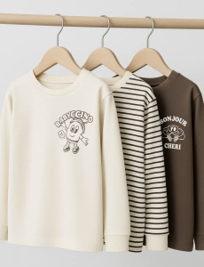 Лонгслив Bonjour, молочный