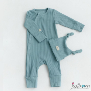 Justborn Комбинезон+шапочка, мята