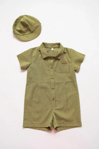 Набор 2 предмета "Babyedel": песочник (воротник стойка); панамка-кепка, Хаки