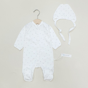 Комбинезон, молочный/бантики