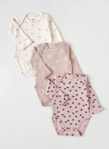 Боди  "Черные бантики", розовый