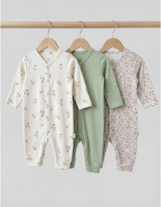 Комбинезон нательный " Фрукты" с манжетом, зеленый