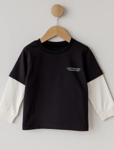 Лонгслив с двойным рукавом, графит