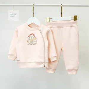 Комплект Джемпер на молнии+Брюки, пудровый