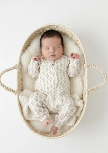 Комбинезон нательный "Веточки" с манжетом, бежевый