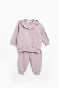 Костюм с рюшей, сиреневый