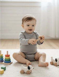 Боди "Milk club", серый