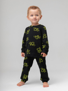 Костюм, черный (салатовый)