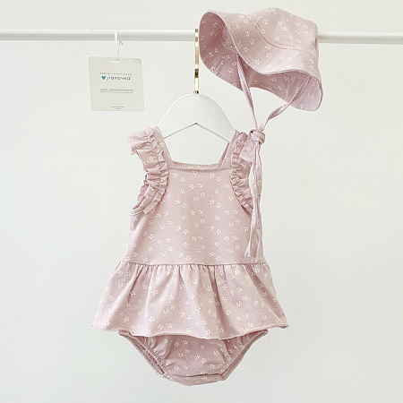 Комплект 2 предмета, лиловый/ромашки