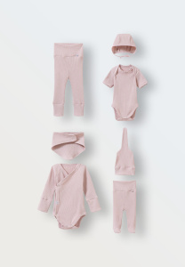 Комплект одежды в рубчик "Светлая пудра"