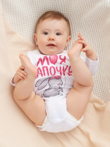 Боди авторский принт "Моя лапочка", белый