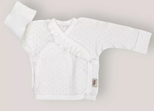 Распашонка Bebo ажур с цельнокроенными рукавами Молочный