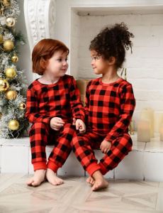 Пижама "В клеточку", красный, черный