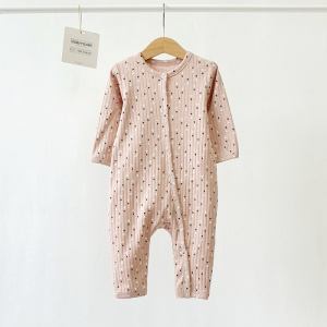 Комбинезон, пудровый/сердечки