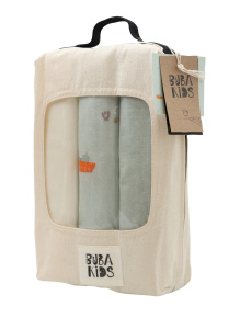 Пелёнки фланелевые BUBA KIDS, Тихий океан/Речная вода/Сливочный