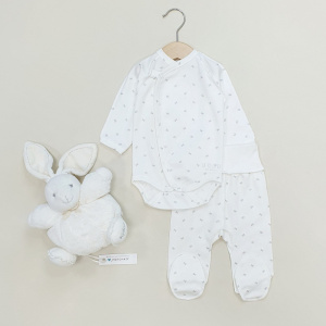 Боди, молочный/бантики