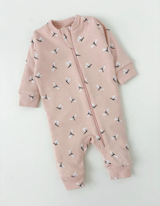 Комбинезон нательный "Стрекоза" с манжетом, пудровый