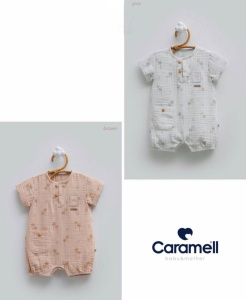 Комбинезон, муслин, коричневый