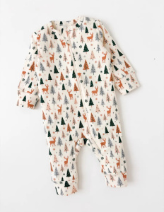 Комбинезон нательный "Зимний лес" с манжетом, молочный