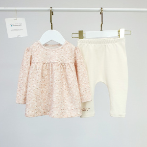 Комплект Туника+Легинсы, нюдовый/цветочки