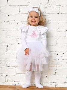 Боди-платье "Little Princess" с бантом, белый