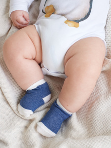 Набор носков синих (месяц, звездочка, без принта) 3 шт., разноцветный