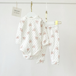 Боди, молочный/бантики