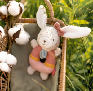 Мягкая погремушка-кольцо Зайка fehnNATUR