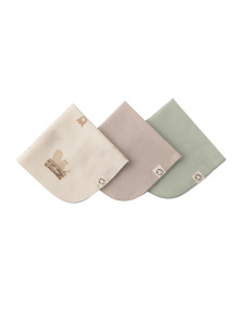 Платочки фланелевые BUBA KIDS, Бобры на хуторе/ речная вода/ бежевый