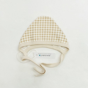 Чепчик, бежевый/клетка