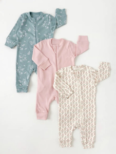 Комбинезон нательный "Веточки" с манжетом, розовый