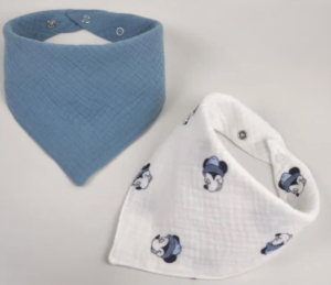 Сет из 2х слюнявчиков Bebo муслиновый углком Маусы/Синий