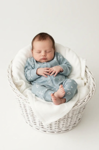 Комбинезон нательный "Веточки" с манжетом, голубой