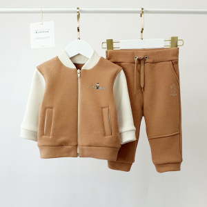 Комплект Джемпер на молнии+Брюки, SoftTouch  коричневый