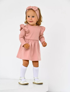 Боди-платье "Фантазия" с повязкой, пудровый