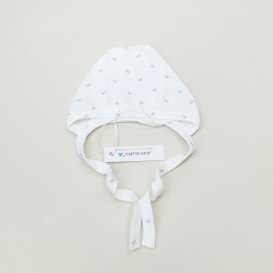 Чепчик, молочный/бантики