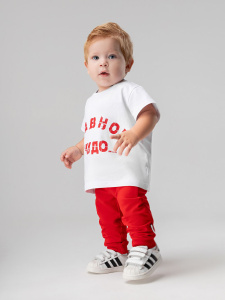 Костюм, белый (красный)