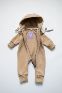 Комбинезон "Растем вместе" на молнии в ножку, бежевый