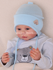 Шапочка детская, "холодное лето", голубой