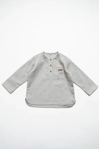 Рубашка "Babyedel" на трех пуговицах, ворот под окантовку, Серый