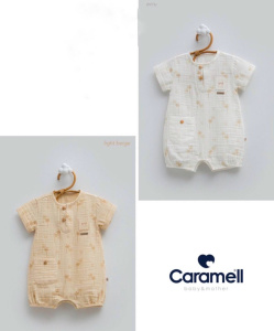 Комбинезон, муслин, бежевый