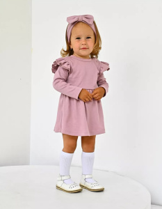 Боди-платье "Фантазия" с бантом, лавандовый