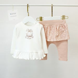 Комплект Джемпер+Легинсы, молочный/цветочек