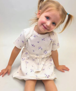 Платье Bebo лапша с притачной юбкой с горловиной переходящей в кокетку, Незабудка