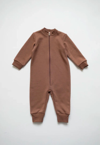 Комбинезон на молнии,воротник стойка, кофе