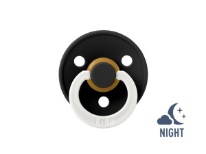 Пустышка латексная ночная BIBS Colour Glow - Black